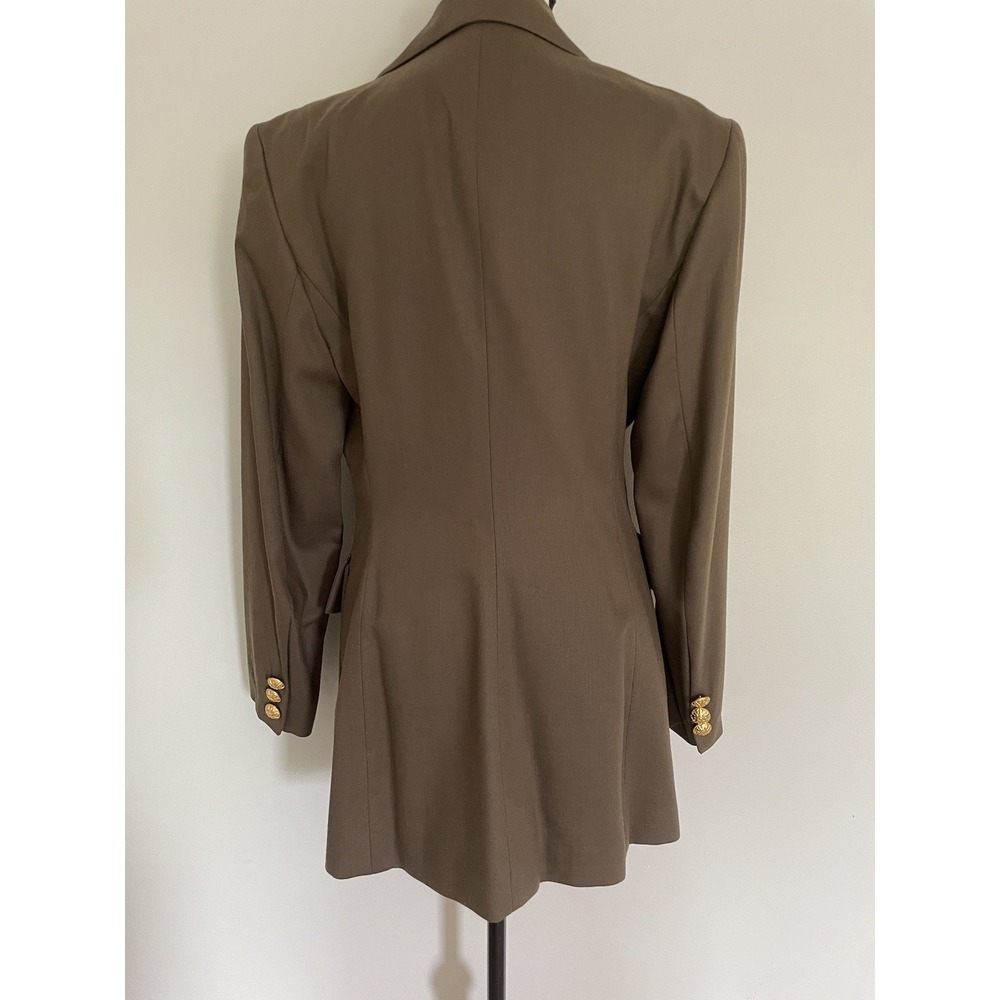 VTG Xerxes Wool Military Inspired Olive Drab Gold Button Blazer/Jacket. Size 8. - Picture 4 of 14